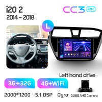 Штатная магнитола Teyes CC3 3+32 Gb Hyundai i20 2 II GB 2014-2018 9" 2k (L1)
