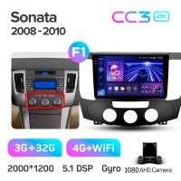 Штатная магнитола Teyes CC3 3+32 Gb Hyundai Sonata NF 2008-2010 (F1) 9" 2k