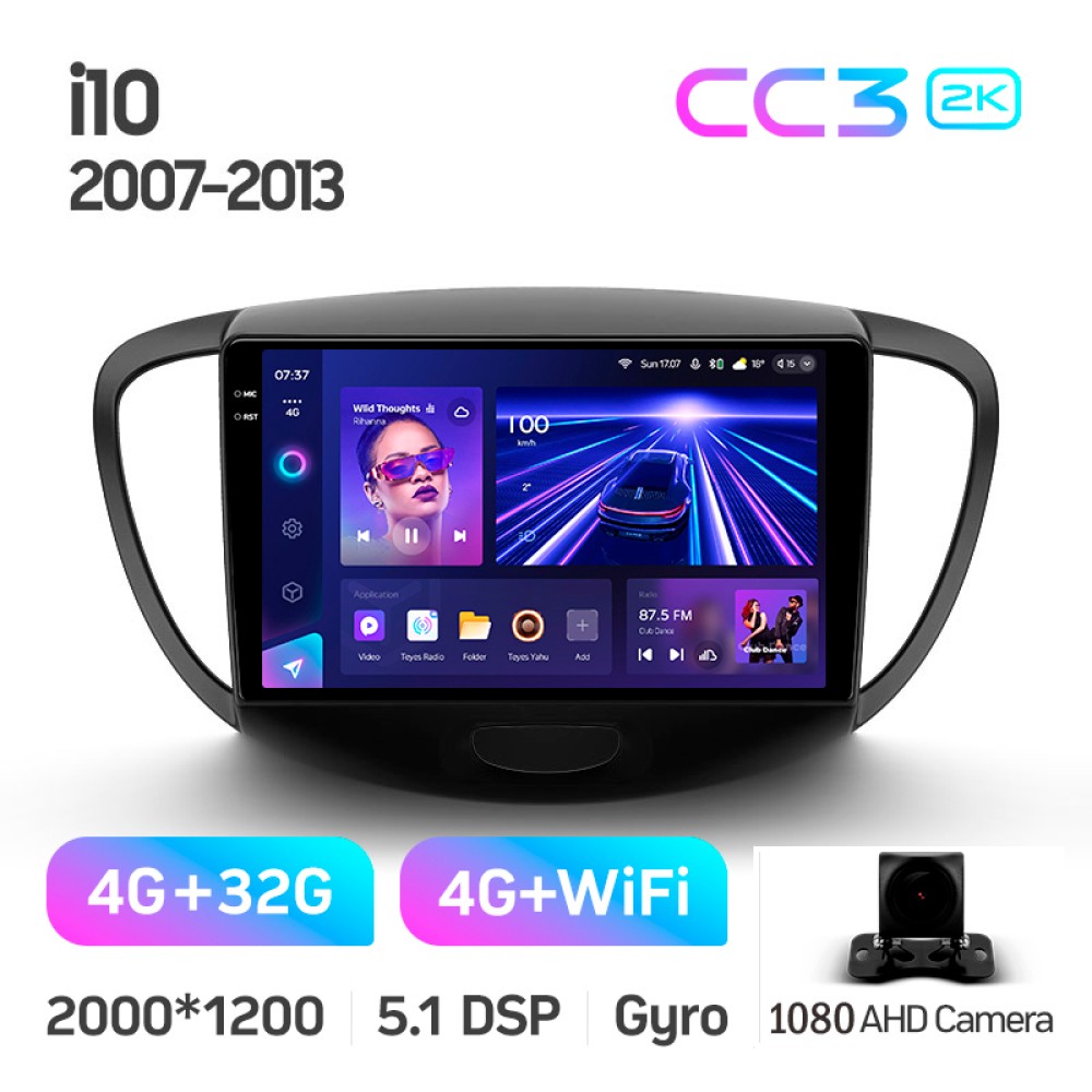 Штатна магнітола Teyes CC3 4+32 Gb Hyundai i10 2007-2013 9" 2k