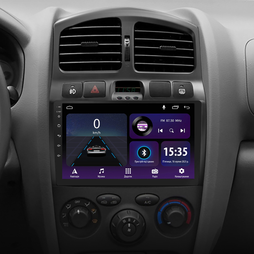 Автомобільна штатна магнітола SIGMA E9232 ANDROID 10 2+32 Gb Hyundai Santa Fe SM 2000-2012 For JAC S1 (Rein) 1 2007-2013 9" дюймів