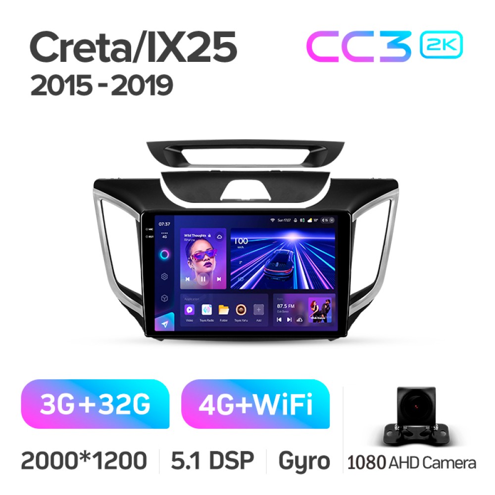 Штатная магнитола Teyes CC3 3+32 Gb Hyundai Creta IX25 2015-2019 10" 2k