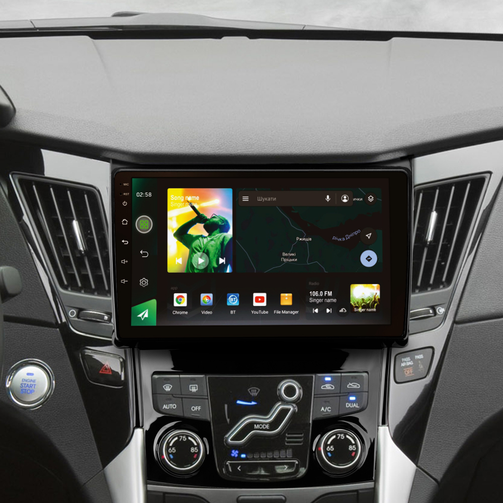 Штатна магнітола SIGMA X9464 ANDROID 10 4+64 Gb 4G DSP Hyundai Sonata 6 YF 2009-2014 (B) 9"