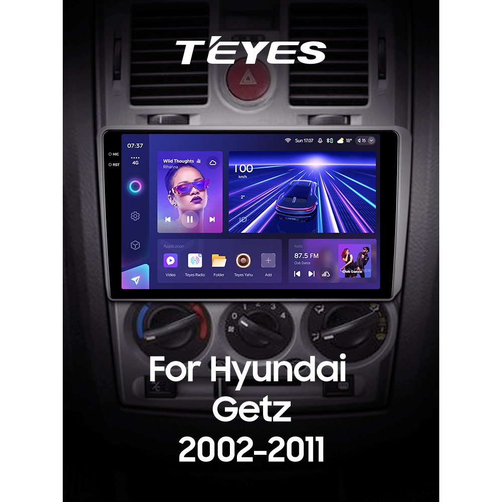 Штатна магнітола Teyes CC3 6+128 Gb з коловим оглядом 360° Hyundai Getz 1 (F2) (Left hand drive) 2002-2011 9" 2k