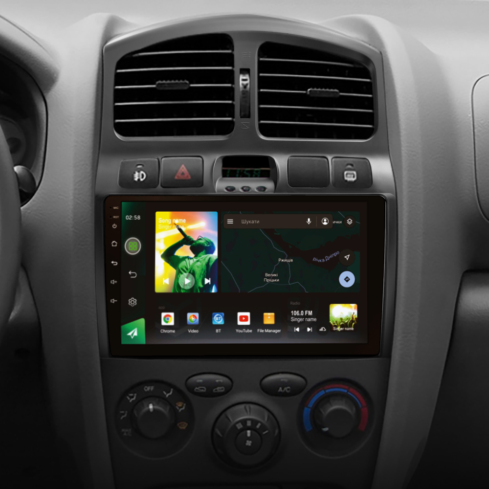 Штатна магнітола SIGMA X9464 ANDROID 10 4+64 Gb 4G DSP Hyundai Santa Fe SM 2000-2012 For JAC S1 (Rein) 1 2007-2013 9"