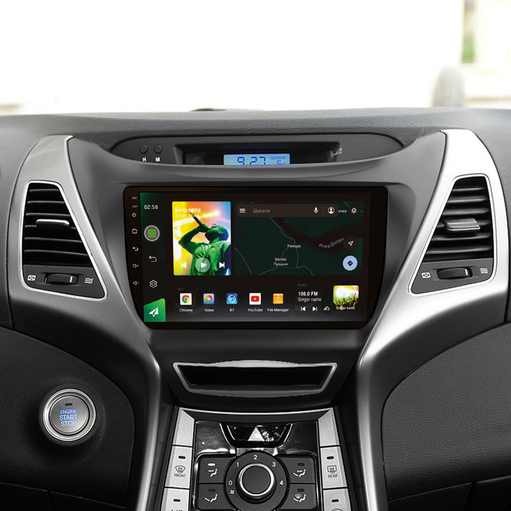 Штатна магнітола SIGMA X9464 ANDROID 10 4+64 Gb 4G DSP Hyundai Elantra 5 JK GD MD UD 2010-2016 (F1) 9"