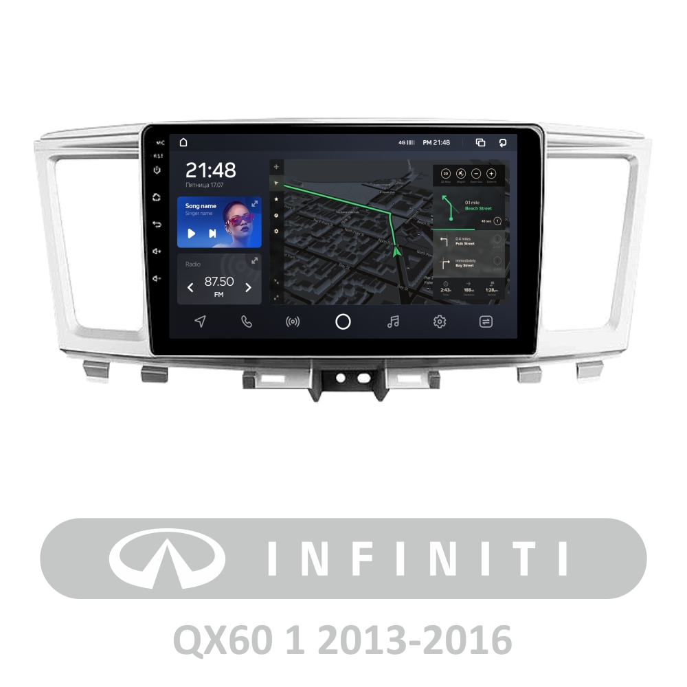 Штатна магнітола AMS T910 6+128 Gb Infiniti QX60 1 2013-2016 9" (L3)