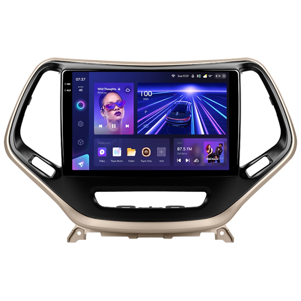 Штатна магнітола Teyes CC3 6+128 Gb з коловим оглядом 360° Jeep Cherokee 5 KL 2014-2018 10" 2k