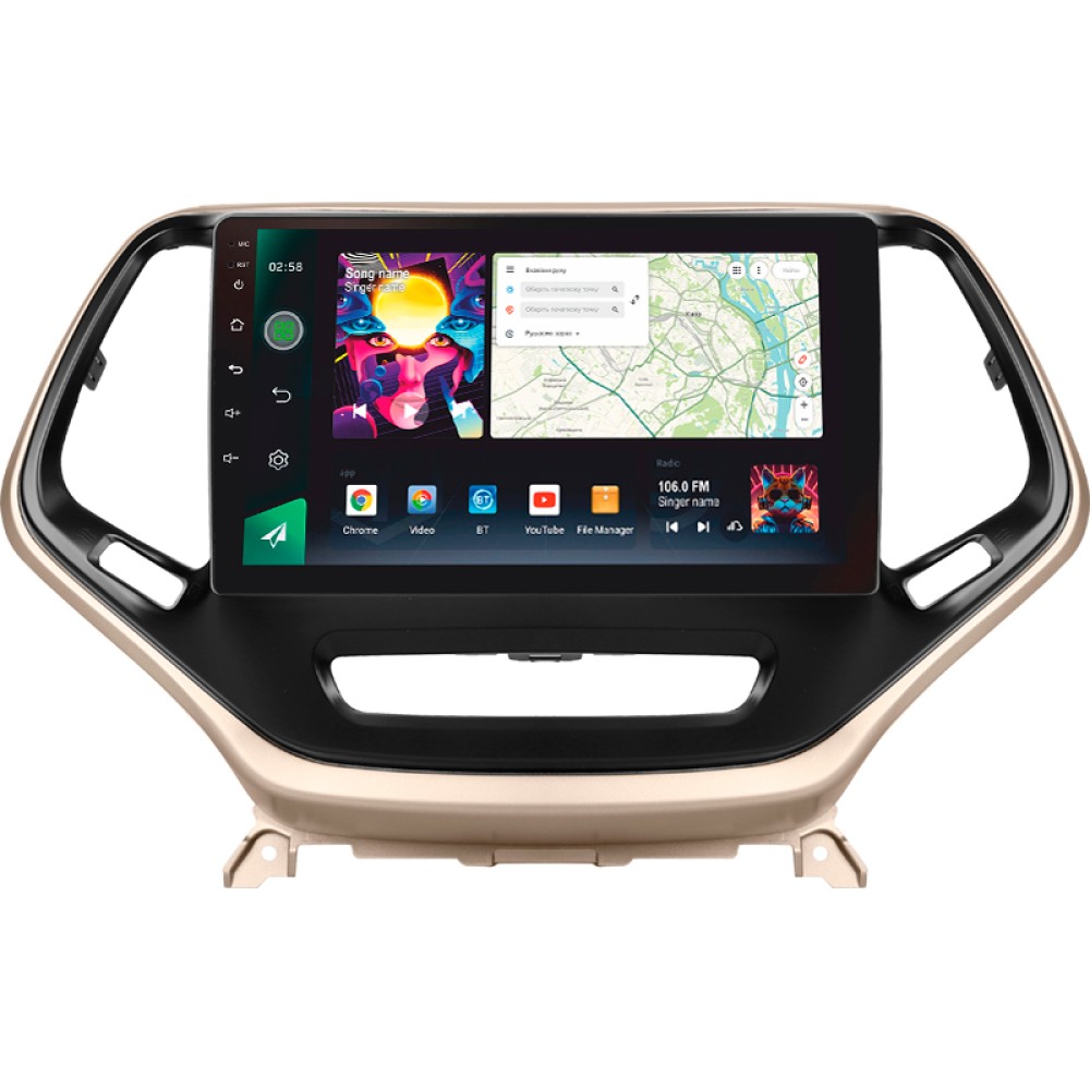 Автомобільна штатна магнітола SIGMA PRO 10464 ANDROID 12 4+64 Gb 4G DSP Jeep Cherokee 5 KL 2014-2018 10" дюймів