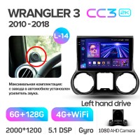 Штатна магнітола Teyes CC3 6+128 Gb Jeep Wrangler 3 JK 2010-2017 (L14) 10" 2k (L1)