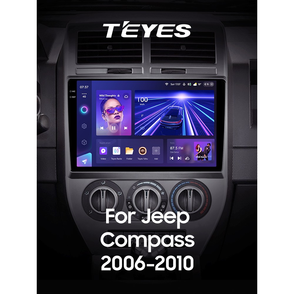 Штатна магнітола Teyes CC3 6+128 Gb Jeep Compass 1 MK 2006-2010 10" 2k