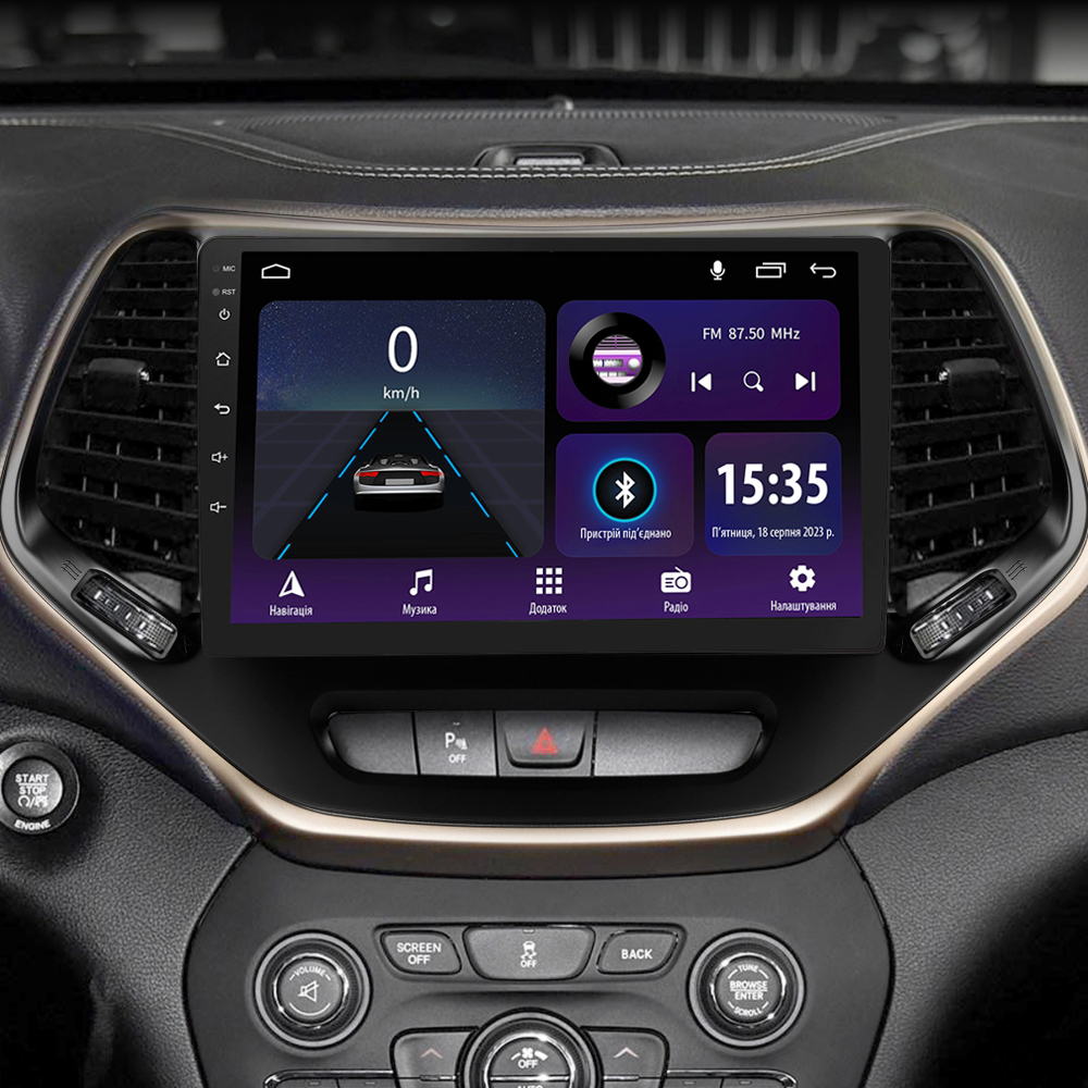 Автомобільна штатна магнітола SIGMA E10232 ANDROID 10 2+32 Gb Jeep Cherokee 5 KL 2014-2018 10" дюймів