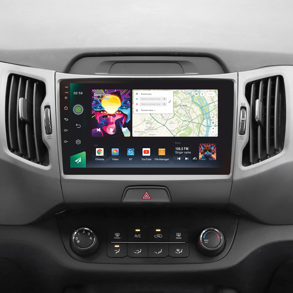 Автомобильная штатная магнитола SIGMA PRO 9464 ANDROID 12 4+64 Gb 4G DSP Kia Sportage 3 SL 2010-2016 (B) 9" дюймов