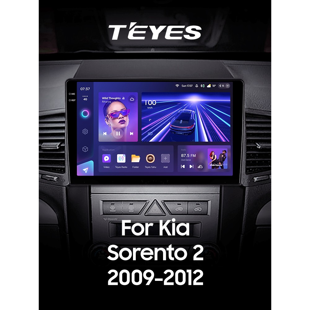 Штатная магнитола Teyes CC3 6+128 Gb Kia Sorento 2 XM 2009-2012 (B) 10" 2k
