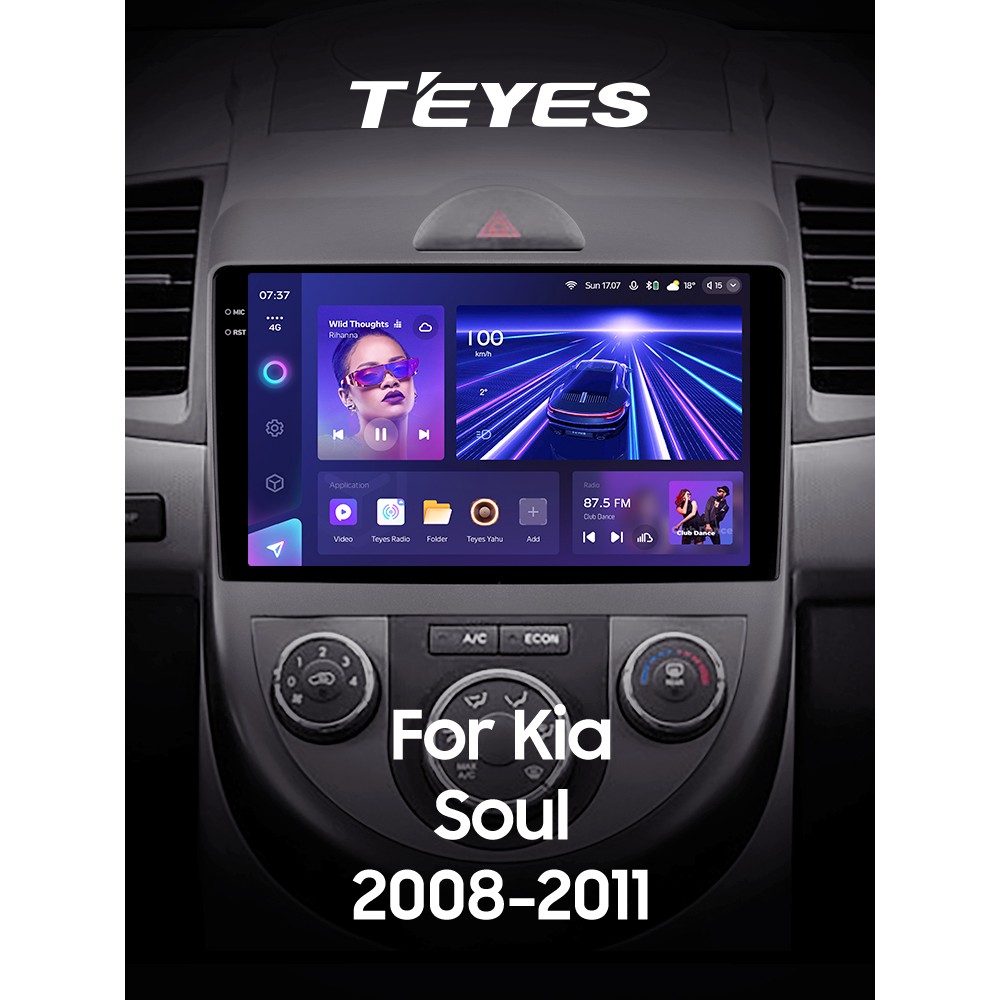 Штатная магнитола Teyes CC3 6+128 Gb Kia Soul 1 2008 - 2014 9" 2k