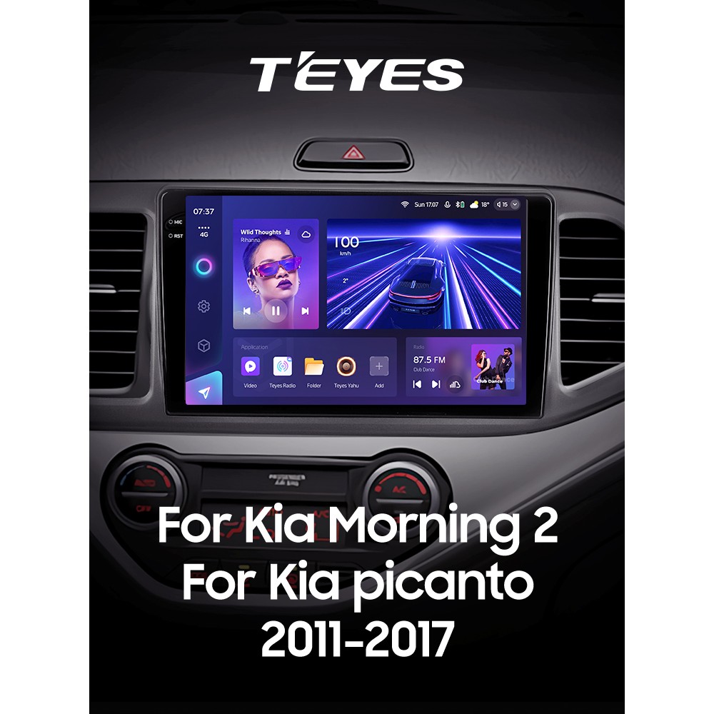 Штатная магнитола Teyes CC3 4+64 Gb Kia Morning 2 picanto 2011 - 2017 9" 2k