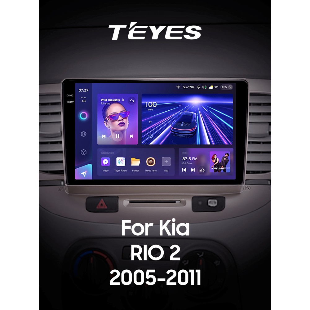 Штатна магнітола Teyes CC3 3+32 Gb Kia RIO 2 2005-2011 9" 2k