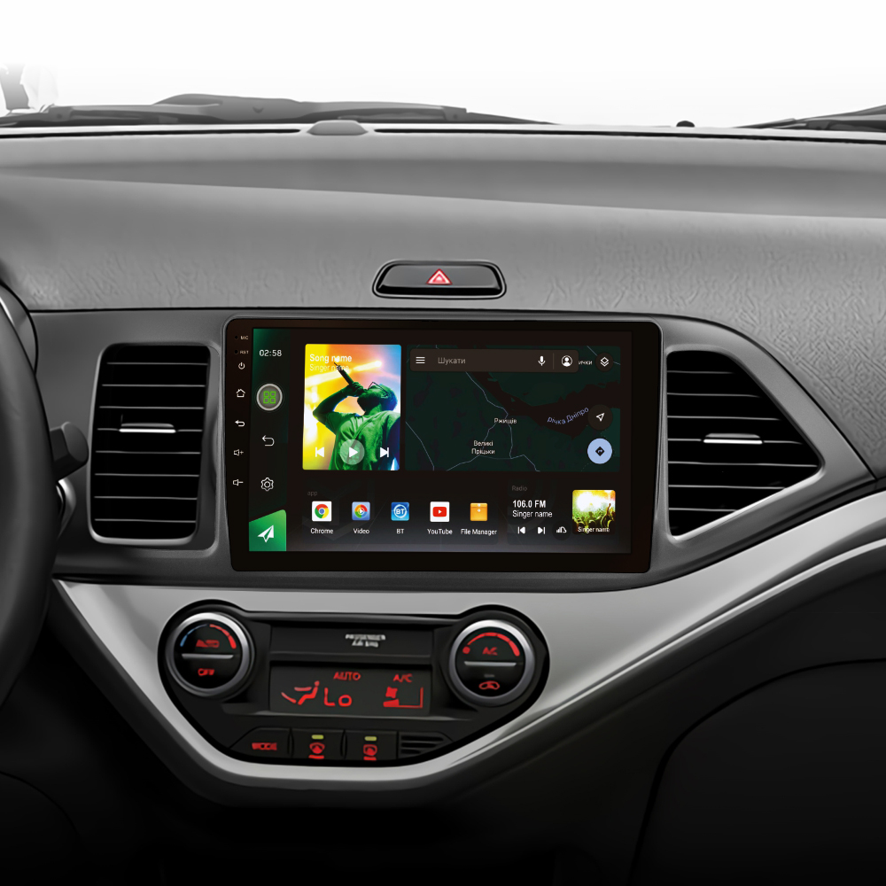 Штатна магнітола SIGMA X9232 ANDROID 10 2+32 Gb 4G DSP Kia Morning 2 picanto 2011 - 2017 9"