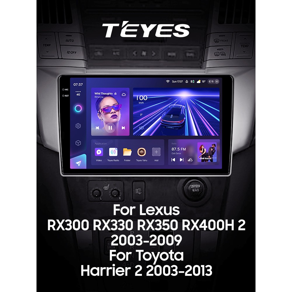 Штатна магнітола Teyes CC3 6+128 Gb з коловим оглядом 360° Lexus RX300 RX330 RX350 RX400H Toyota harrier 2003-2009 9" 2k