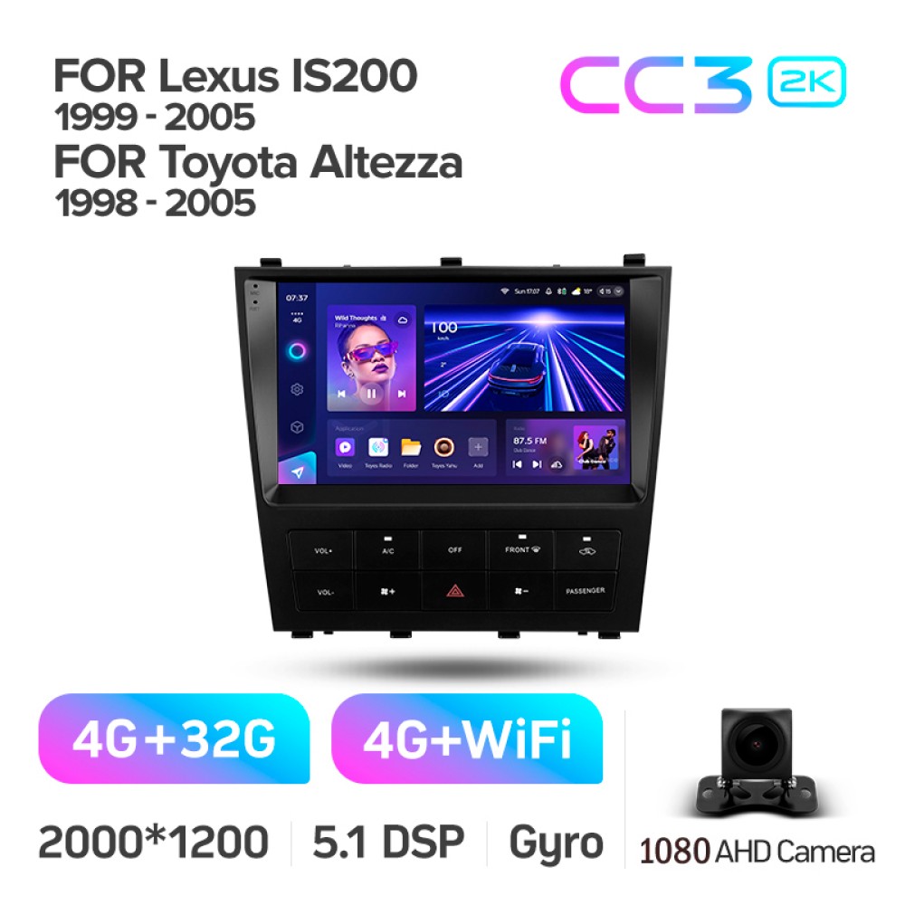 Штатна магнітола Teyes CC3 4+32 Gb Lexus IS200 XE10 1999-2005 For Toyota Altezza XE10 1998-2005 9" 2k (L3)