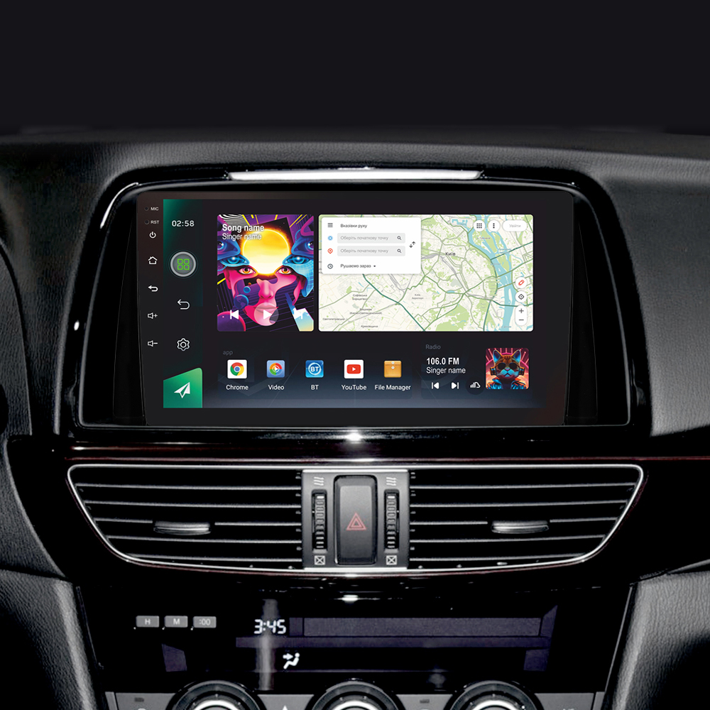 Автомобильная штатная магнитола SIGMA PRO 98128 ANDROID 12 8+128 Gb 4G DSP Mazda 6 3 GL GJ 2012-2017 (A) 9" 2k