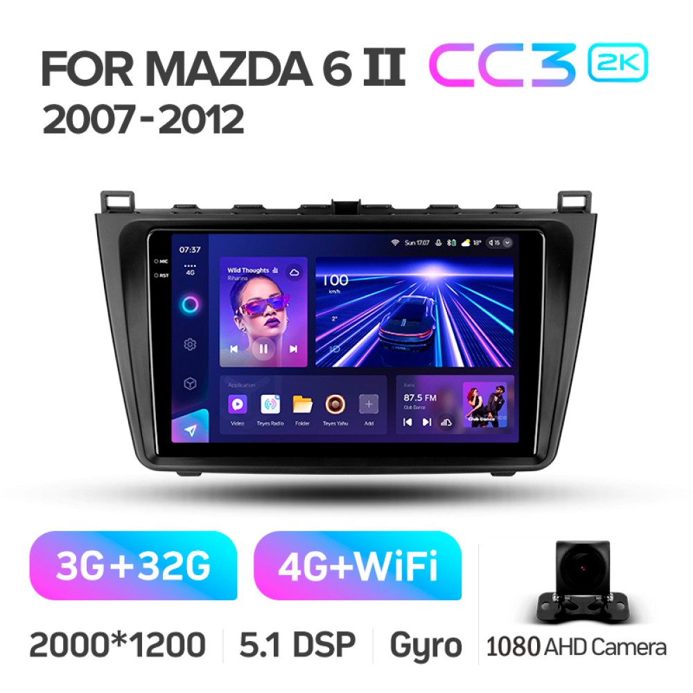 Штатна магнітола Teyes CC3 3+32 Gb Mazda 6 2 GH 2007-2012 9" 2k
