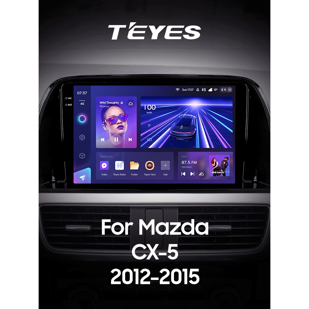Штатная магнитола Teyes CC3 6+128 Gb с круговым обзором 360° Mazda CX5 CX-5 CX 5 1 KE 2012-2015 (A) 9" 2k