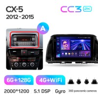Штатна магнітола Teyes CC3 6+128 Gb з коловим оглядом 360° Mazda CX5 CX-5 CX 5 1 KE 2012-2015 (A) 9" 2k