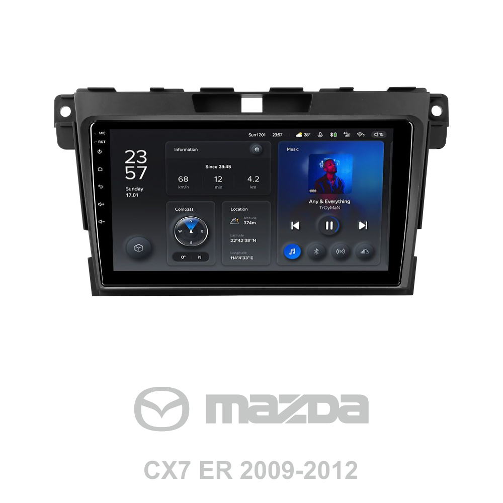 Штатна магнітола Teyes X1 2+32Gb Mazda CX7 CX-7 CX 7 ER 2009-2012 9"