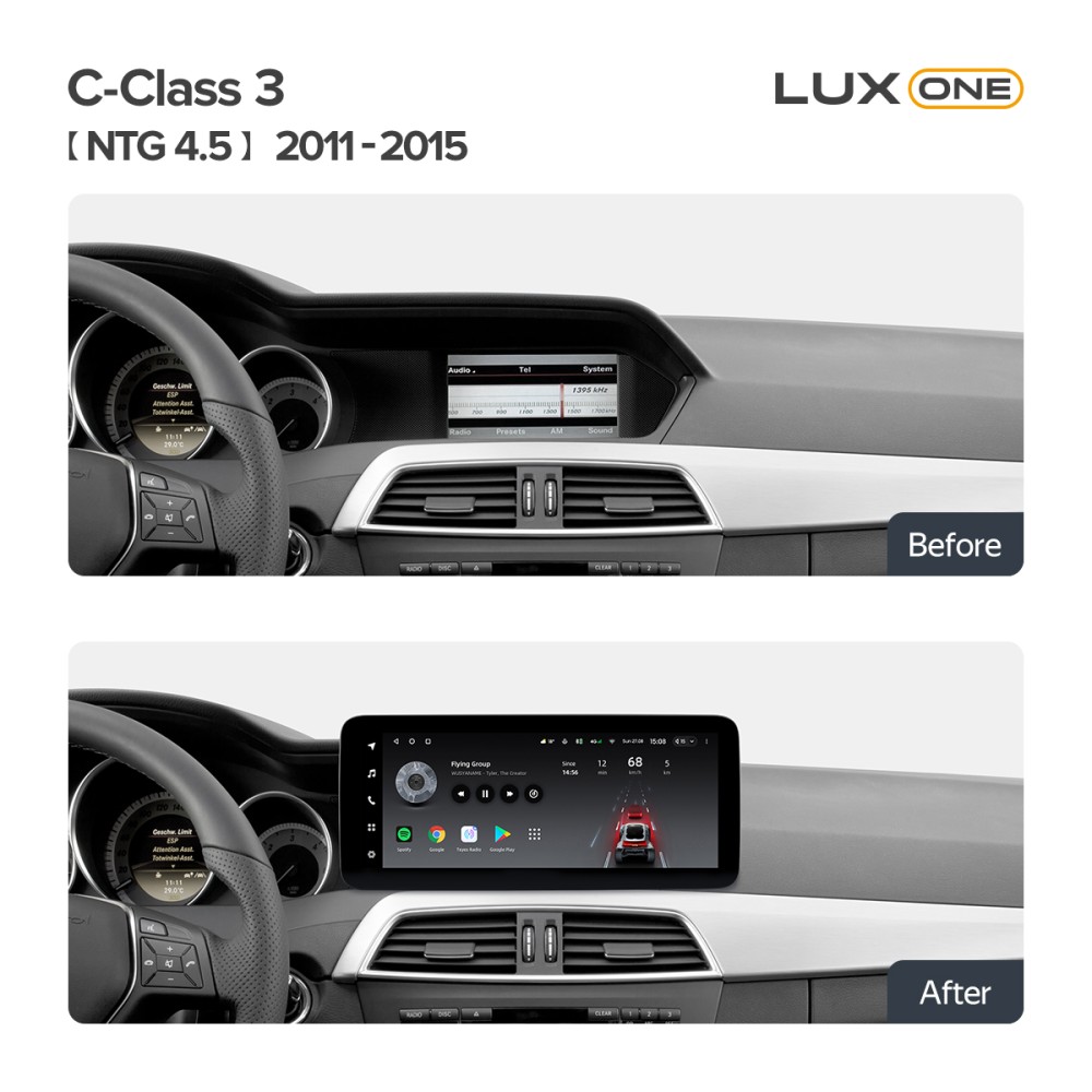 Штатна магнітола Teyes LUX ONE 6+128 Gb Mercedes Benz C-Class 3 W204 C204 S204 NTG 4.5 2011-2015