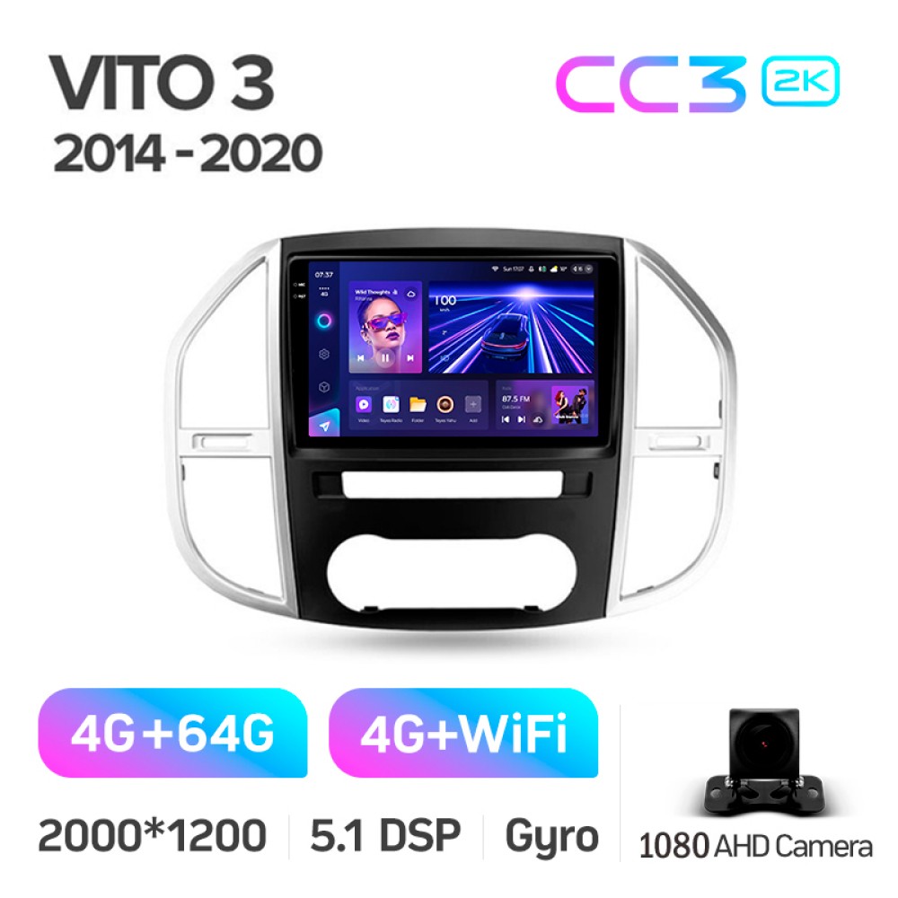 Штатна магнітола Teyes CC3 4+64 Gb Mercedes-Benz Vito 3 W447 2014-2020 10" 2k (L1)