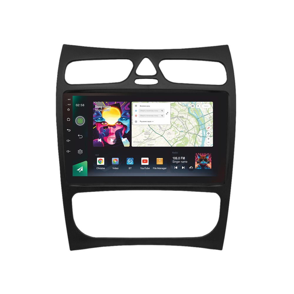 Автомобильная штатная магнитола SIGMA PRO 98128 ANDROID 12 8+128 Gb 4G DSP Mercedes Benz CLK Class C209 A209 (F2) 2002-2005 9" 2k (L1)