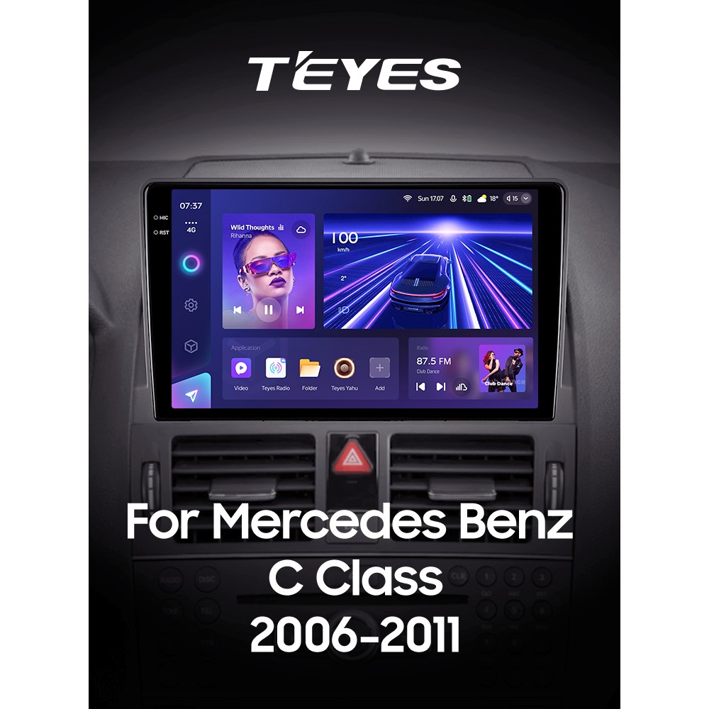 Штатная магнитола Teyes CC3 4+32 Gb Mercedes Benz C Class 3 W204 S204 2006-2011 9" 2k