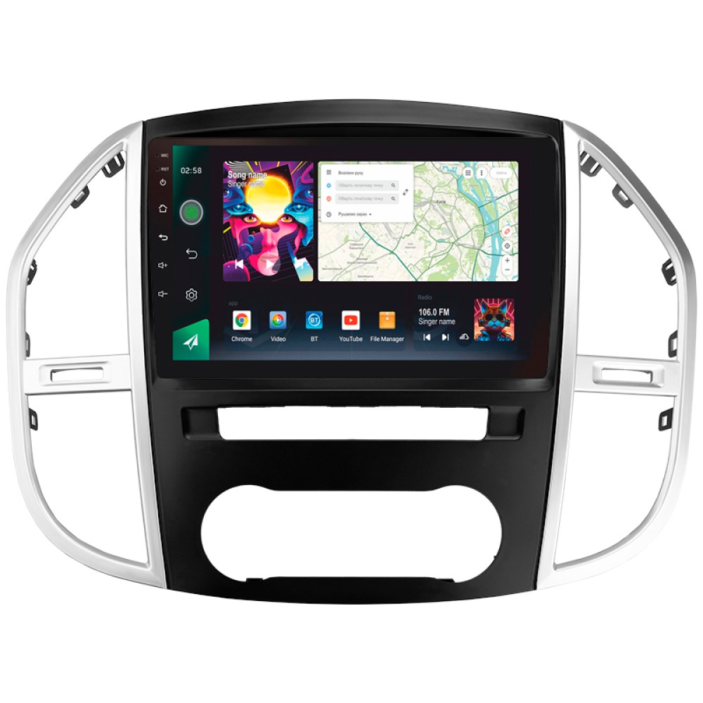 Автомобільна штатна магнітола SIGMA PRO 10464 ANDROID 12 4+64 Gb 4G DSP Mercedes-Benz Vito 3 W447 2014-2020 10" (L1) дюймів