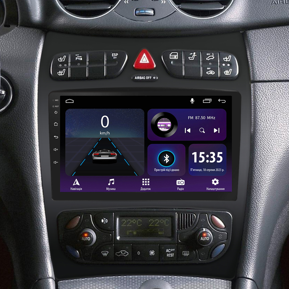 Автомобільна штатна магнітола SIGMA E9232 ANDROID 10 2+32 Gb Mercedes Benz CLK Class C209 A209 (F2) 2002-2005 9" (L1) дюймів