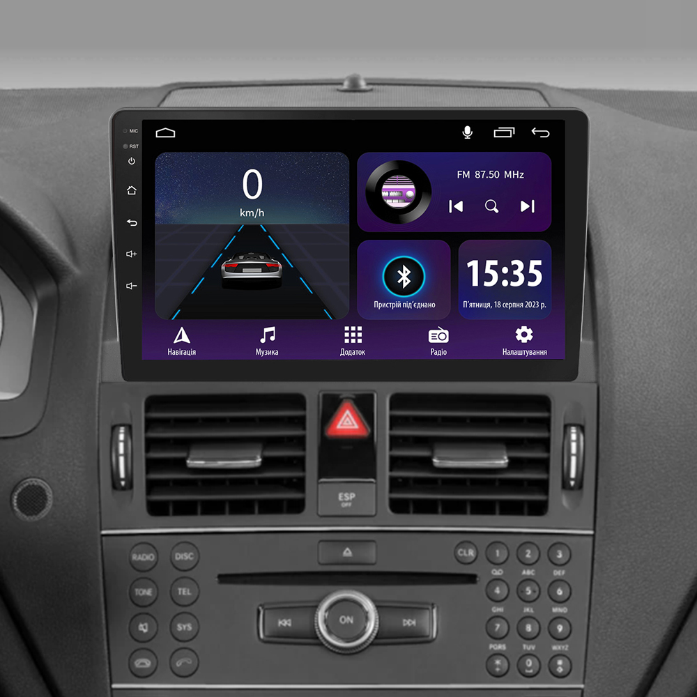 Автомобільна штатна магнітола SIGMA E9232 ANDROID 10 2+32 Gb Mercedes Benz C Class 3 W204 S204 2006-2011 9" дюймів