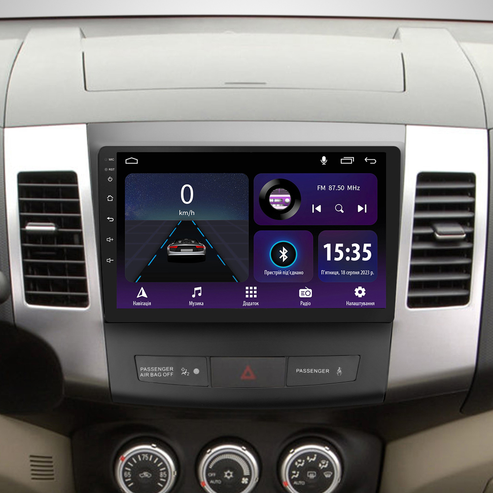 Автомобільна штатна магнітола SIGMA E9232 ANDROID 10 2+32 Gb Mitsubishi Outlander 2 CW0W 2005-2013 / Citroen C-Crosser 1 2007-2013 / Peugeot 4007 2007-2012 (B) 9" дюймів