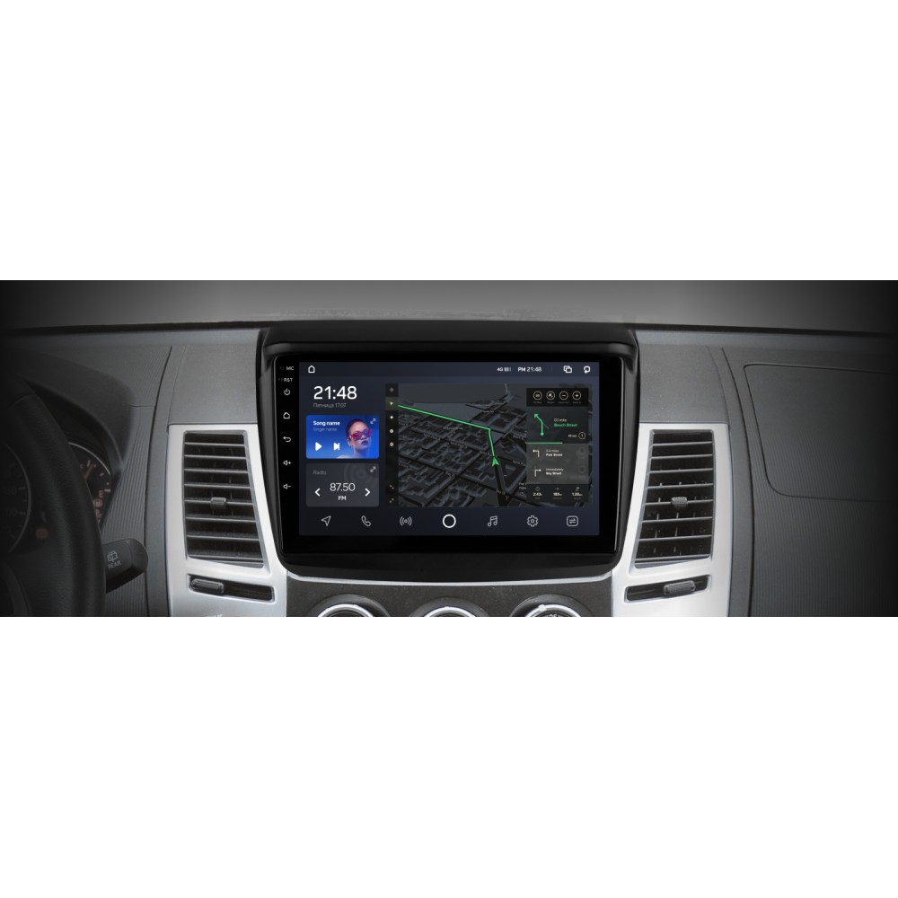 Штатна магнітола AMS T910 6+128 Gb Mitsubishi Pajero Sport 2 L200 Triton 2008-2016 9"