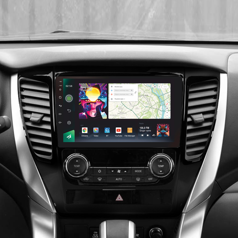 Автомобільна штатна магнітола SIGMA PRO 98128 ANDROID 12 8+128 Gb 4G DSP Mitsubishi Pajero Sport 3 2016-2018 9" 2k