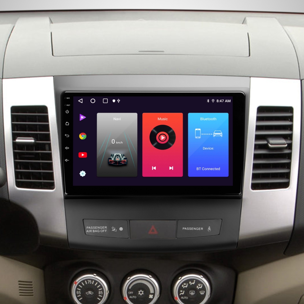 Автомобільна штатна магнітола SIGMA F9216 ANDROID 10 2+32 Gb Mitsubishi Outlander 2 CW0W 2005-2013 / Citroen C-Crosser 1 2007-2013 / Peugeot 4007 2007-2012 (A) 9"