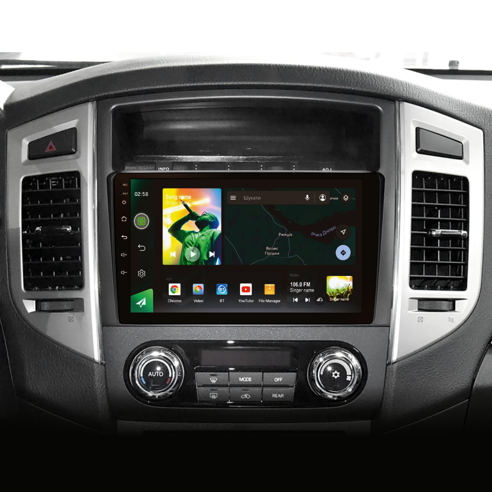 Автомобильная штатная магнитола SIGMA X9232 ANDROID 10 2+32 Gb 4G DSP Mitsubishi Pajero 4 V80 V90 2006-2014 (B) 9"