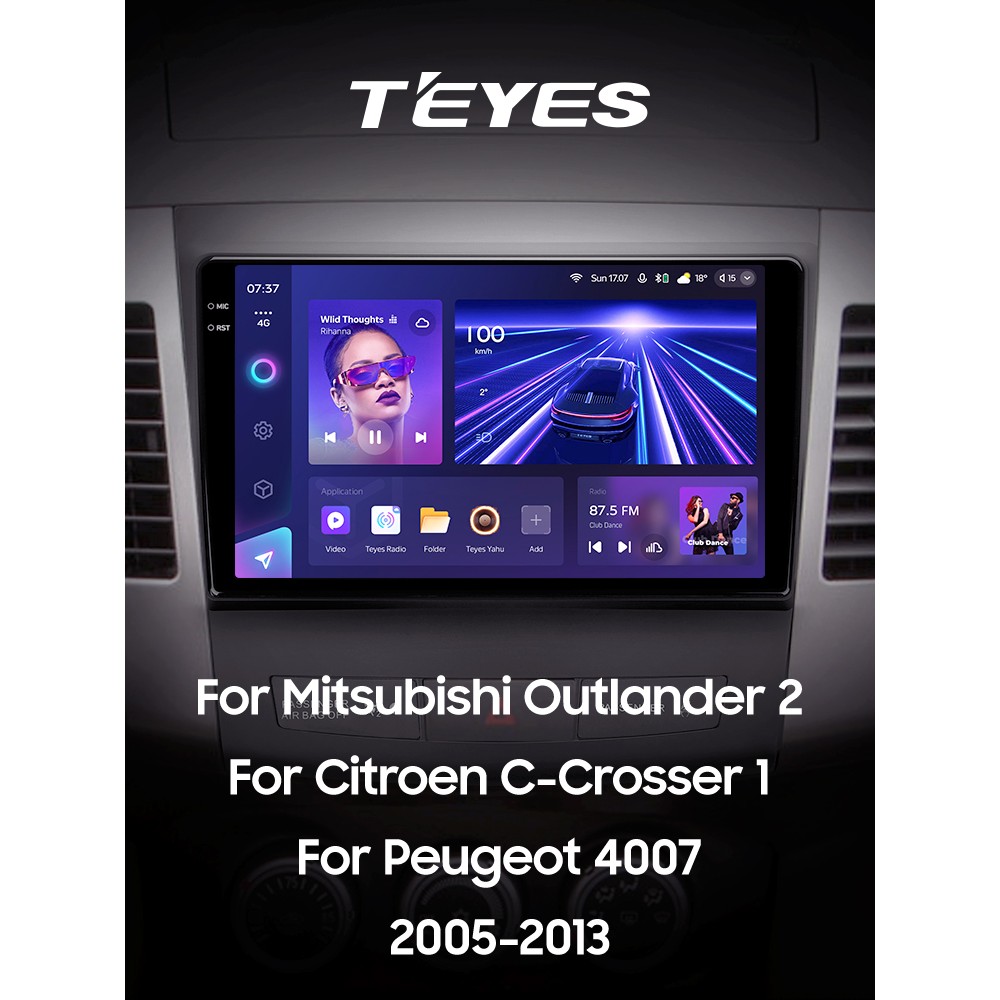 Штатная магнитола Teyes CC3 4+32 Gb Mitsubishi Outlander 2 CW0W 2005-2013 / Citroen C-Crosser 1 2007-2013 / Peugeot 4007 2007-2012(B) 9" 2k