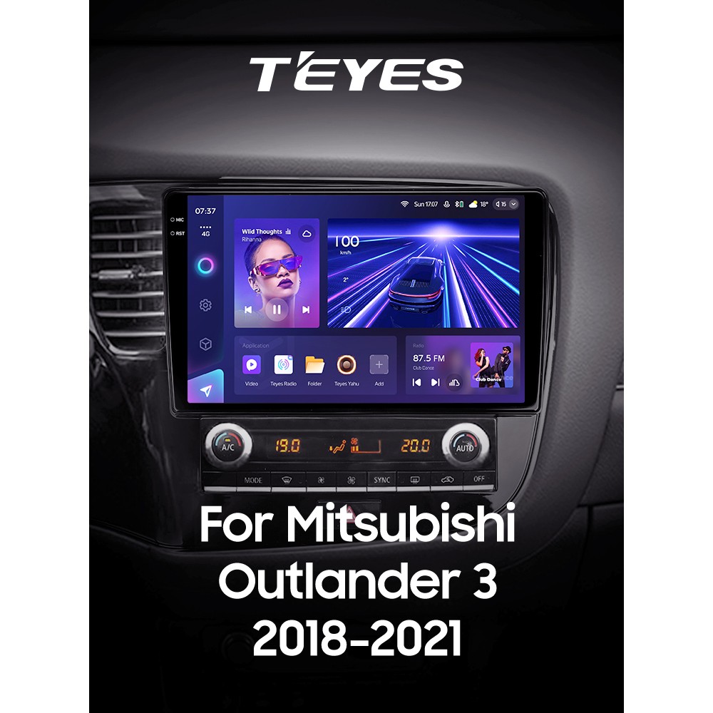 Штатна магнітола Teyes CC3 4+32 Gb Mitsubishi Outlander 3 III GF0W GF0W GG0W 2018 - 2021 (A) 10" 2k