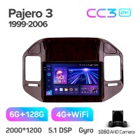 Штатна магнітола Teyes CC3 6+128 Gb Mitsubishi Pajero 3 V70 V60 1999-2006 (brown) 9" 2k