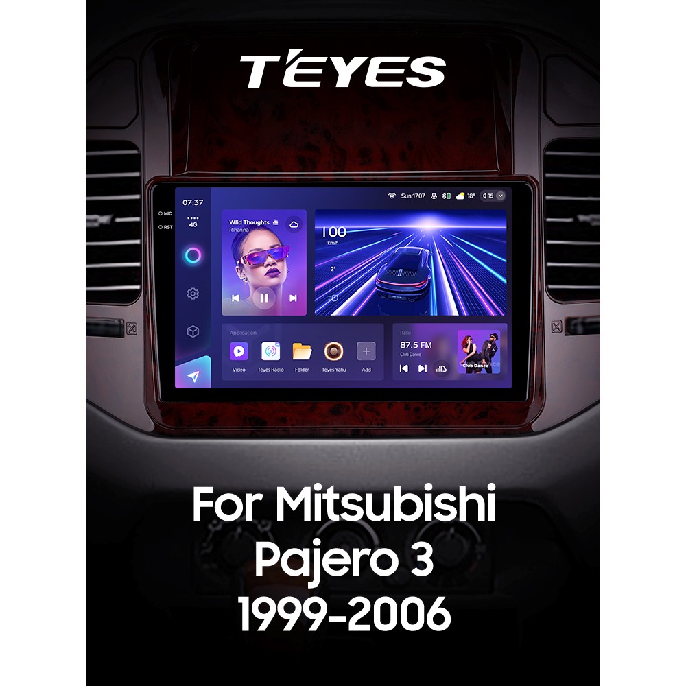 Штатная магнитола Teyes CC3 6+128 Gb Mitsubishi Pajero 3 V70 V60 1999-2006 (brown) 9" 2k