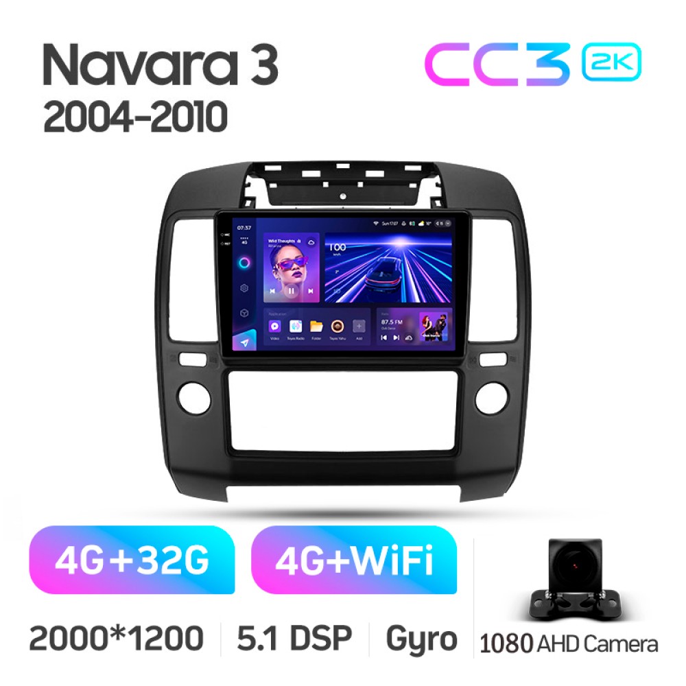 Штатная магнитола Teyes CC3 4+32 Gb Nissan Navara 3 D40 2004-2010 (F2) 9" 2k