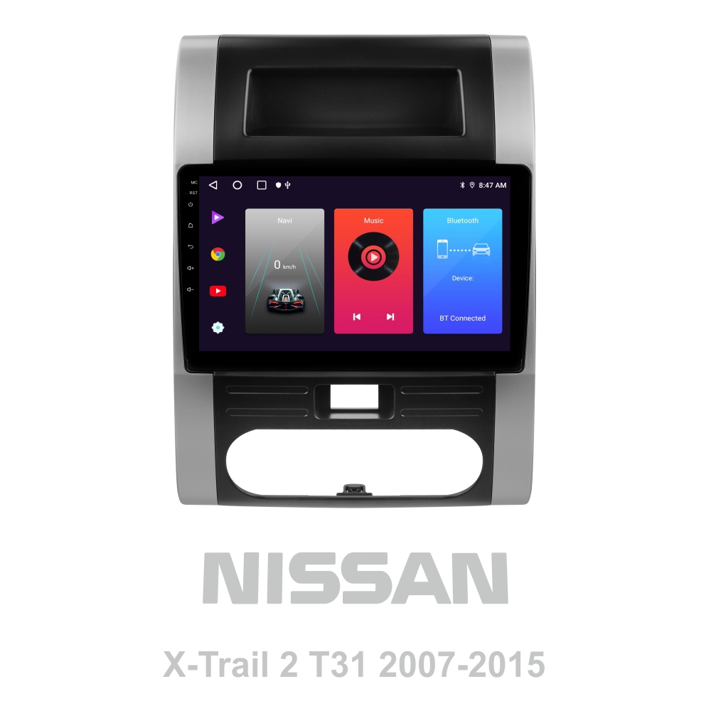 Автомобільна штатна магнітола SIGMA F10216 ANDROID 10 2+32 Gb Nissan X-Trail X Trail 2 T31 2007-2015 10"