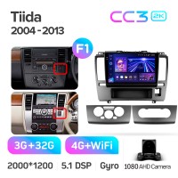 Штатная магнитола Teyes CC3 3+32 Gb Nissan Tiida C11 2004-2013 (F1) 9" 2k
