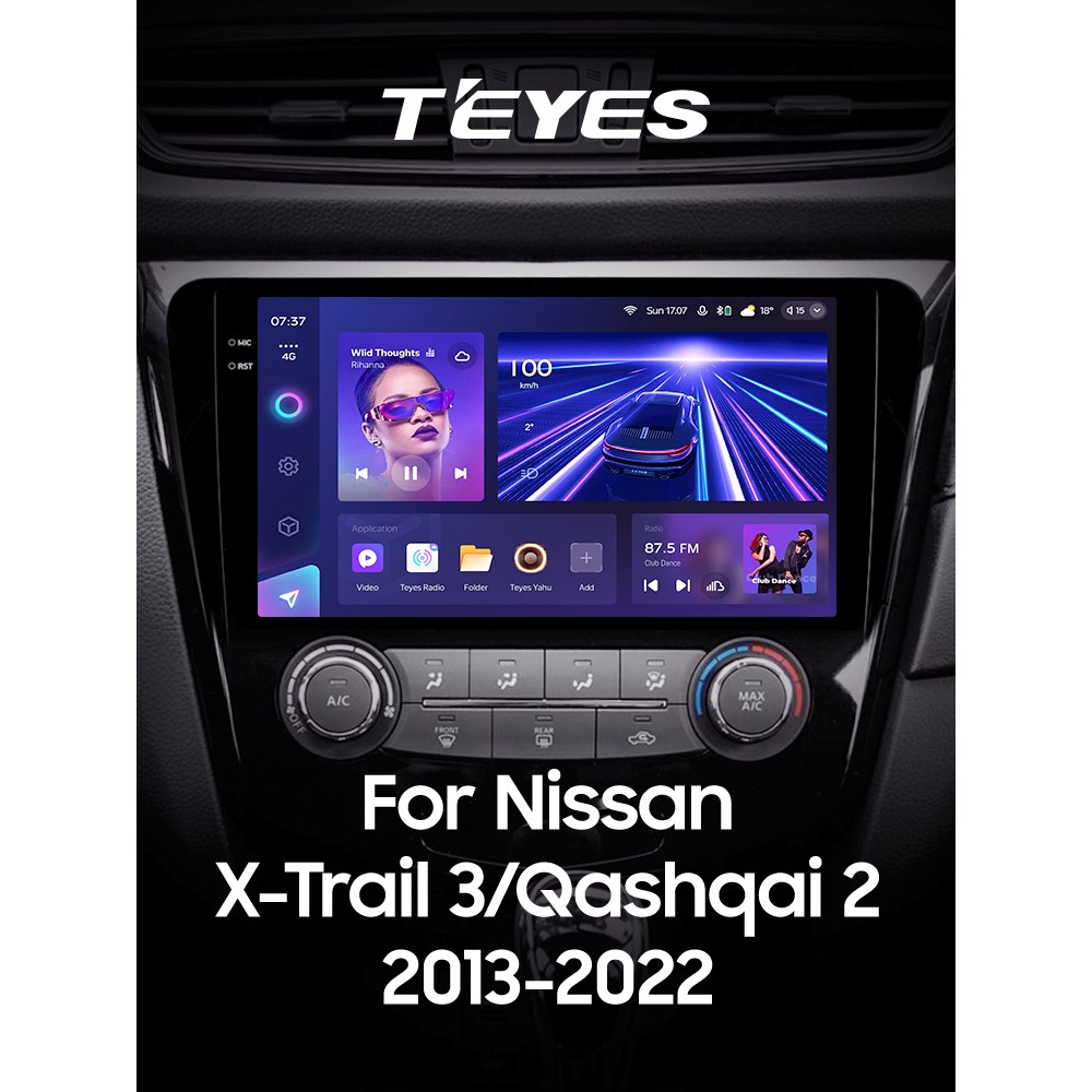 Штатна магнітола Teyes CC3 6+128 Gb з коловим оглядом 360° Nissan X-Trail X Trail 3 T32 2013-2017- (F1) Manual air conditioning (C) 10" 2k