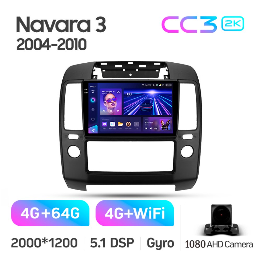 Штатна магнітола Teyes CC3 4+64 Gb Nissan Navara 3 D40 2004-2010 (F2) 9" 2k