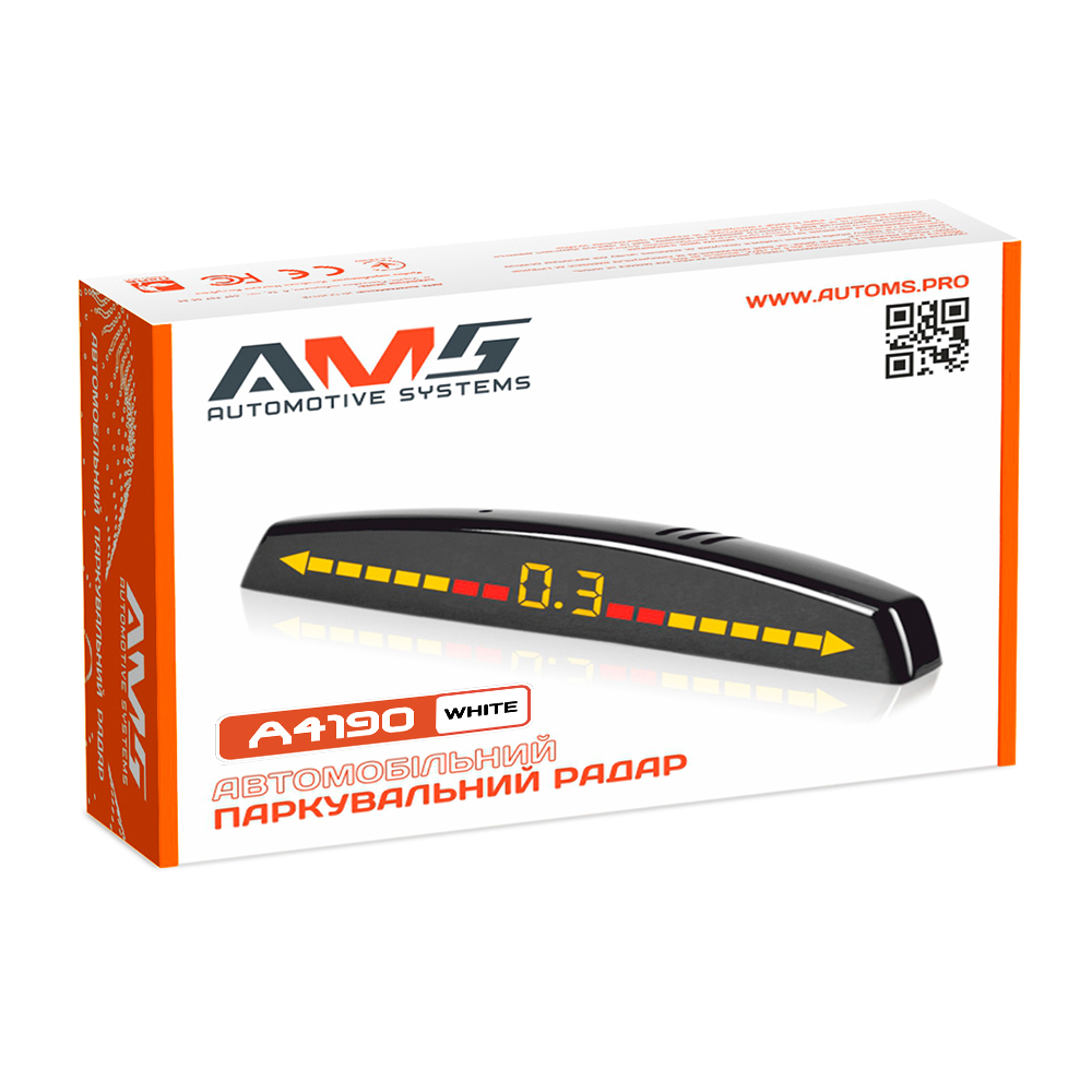 Парковочный радар AMS A4190 White